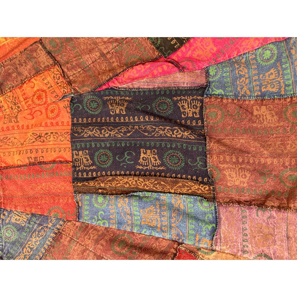 Patchwork Bohemian Overalls Drop Crotch Harem 0S … - image 11